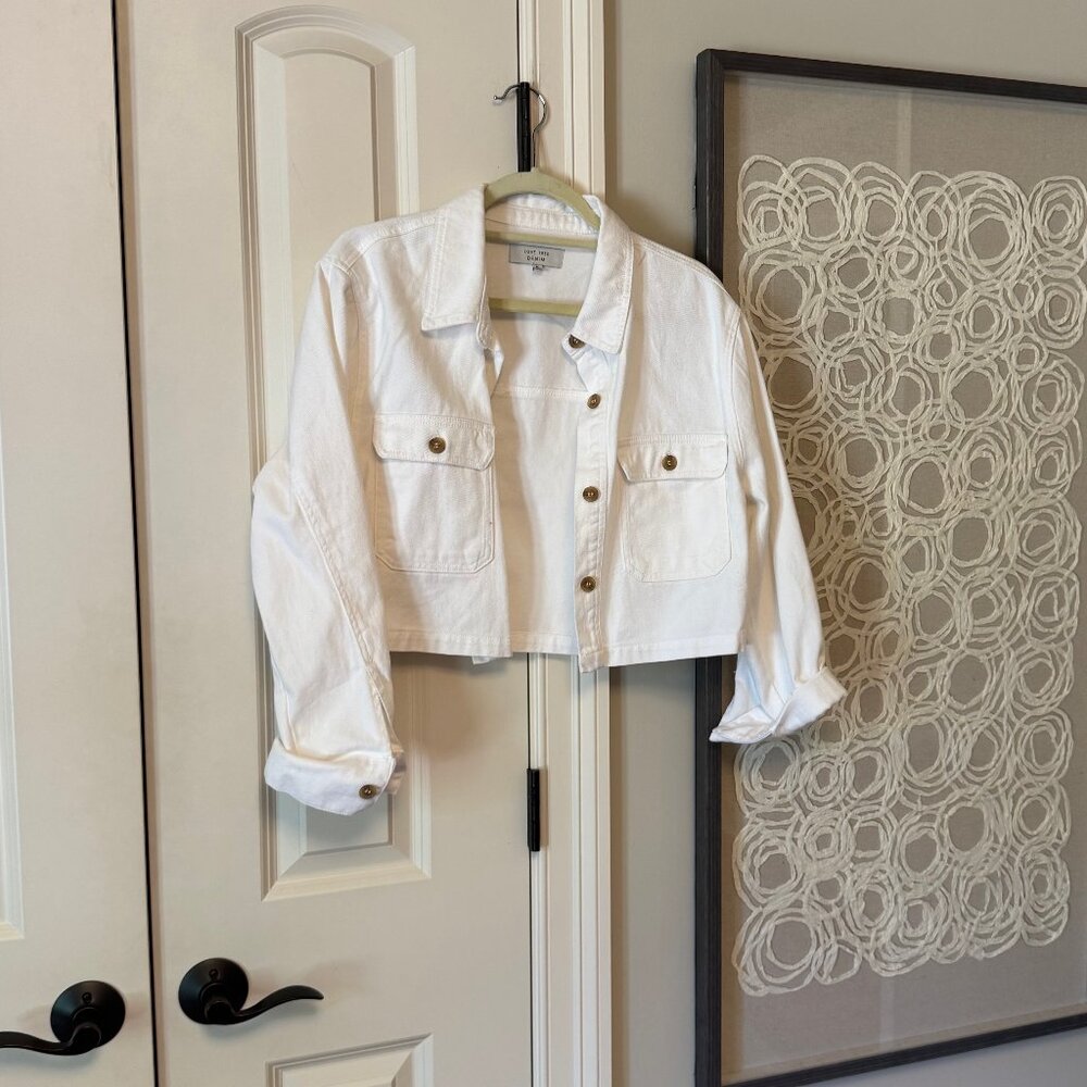 Love Tree Denim White Jacket in Medium